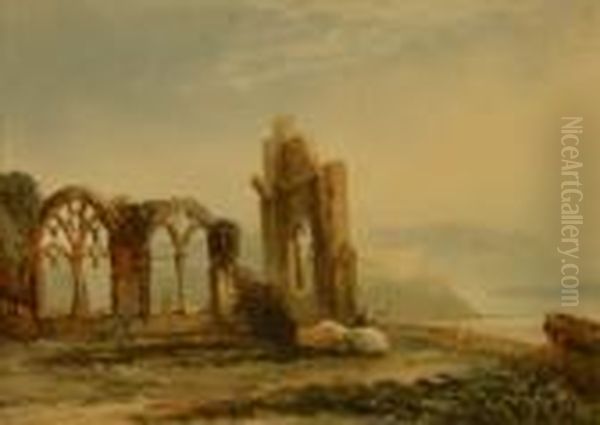 Whitby Abbey Oil Painting by Henry Barlow Carter