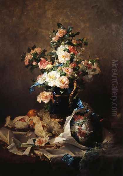 Two Bouquets Oil Painting by Georges Jeannin