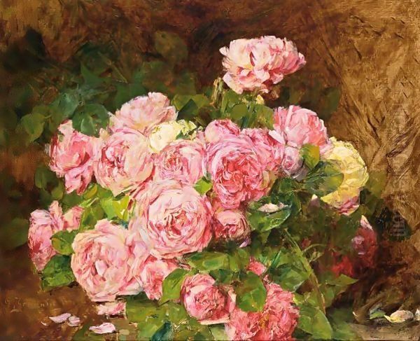 Still life with flowers Oil Painting by Georges Jeannin