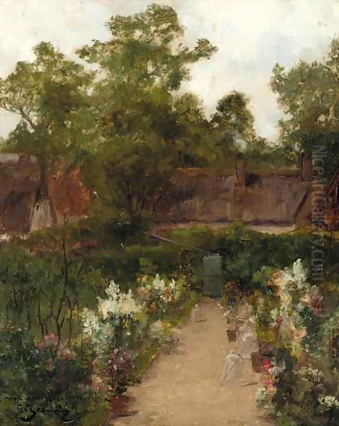 La jardin Oil Painting by Georges Jeannin