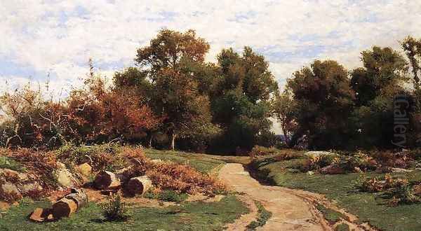 A Country Path in Summer Oil Painting by Hugh Bolton Jones