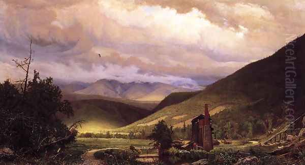 Old Smelter Oil Painting by Hugh Bolton Jones