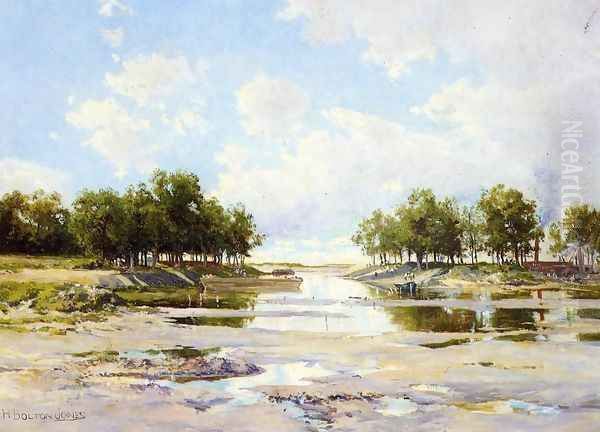 Inlet at Low Tide Oil Painting by Hugh Bolton Jones