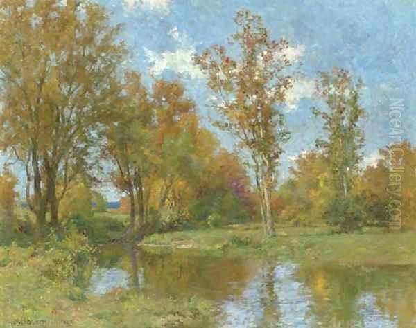 Autumn Oil Painting by Hugh Bolton Jones