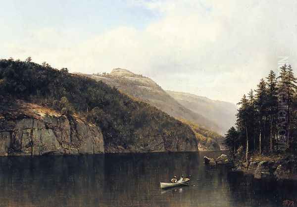 Looking West, from Dollar Island, Lake George Oil Painting by David Johnson