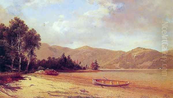 View of Dresden, Lake George Oil Painting by David Johnson