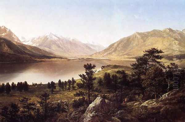 Upper Twin Lakes in the Colorado Rockies Oil Painting by David Johnson