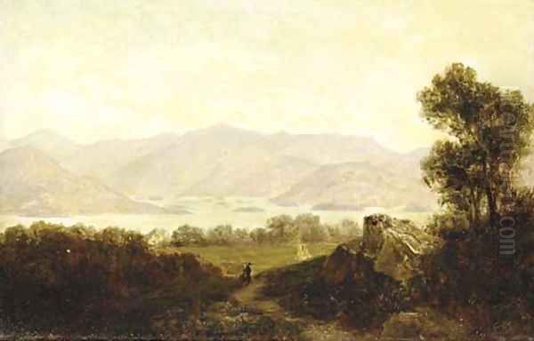 View of the Narrows, Lake George Oil Painting by David Johnson