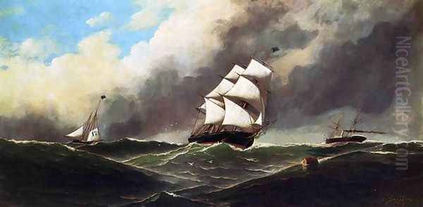 Stormy Seas Oil Painting by Antonio Nicolo Gasparo Jacobsen