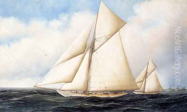 Yacht Race Oil Painting by Antonio Nicolo Gasparo Jacobsen