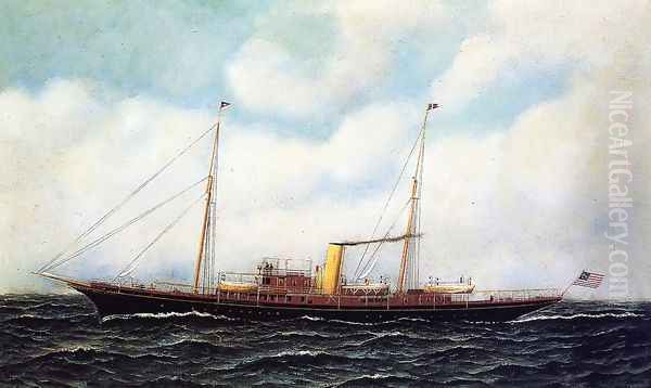 Steamship Riviera Oil Painting by Antonio Nicolo Gasparo Jacobsen