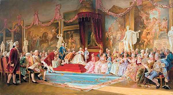 Inauguration of the Academy of Arts, 7 July 1765, 1889 Oil Painting by Valery Ivanovich Jacobi