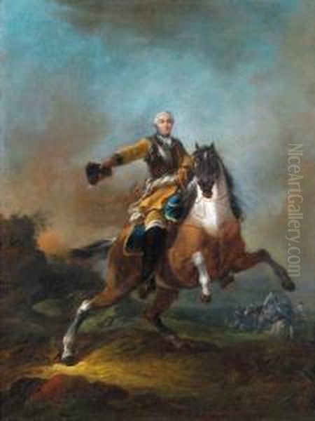 Presunto Ritratto Equestre Di Herman Moritz Conte Di Sassonia Oil Painting by Francesco Giuseppe Casanova