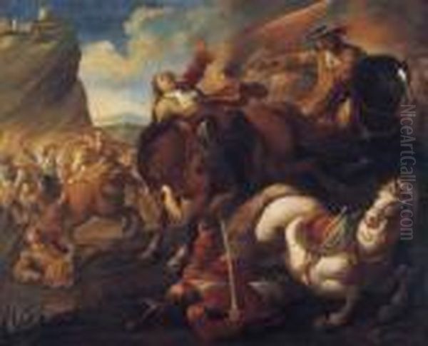 Battaglia Oil Painting by Francesco Giuseppe Casanova