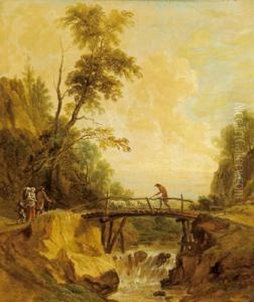 Paesaggio Boschivo Con Torrente Oil Painting by Francesco Giuseppe Casanova