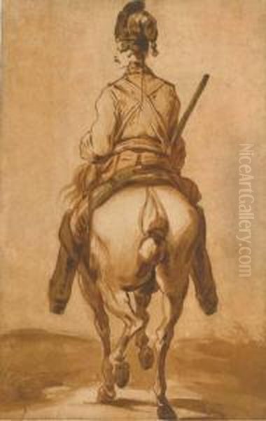 Un Cavalier A Cheval Oil Painting by Francesco Giuseppe Casanova