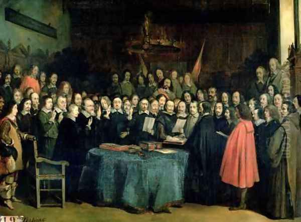 The Swearing of the Oath of Ratification of the Treaty of Munster Oil Painting by Claude Jacquand