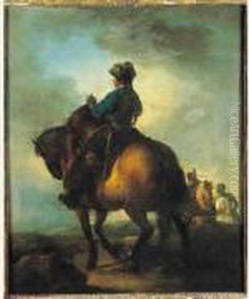 Un Cavalier Oil Painting by Francesco Giuseppe Casanova