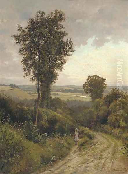 In the valley of the Thames Oil Painting by Henry James Johnstone