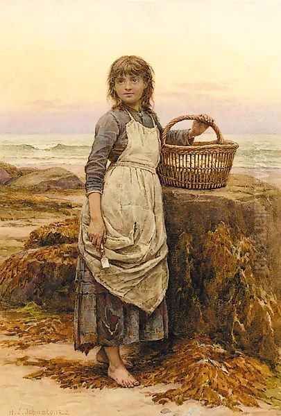 Gathering clams Oil Painting by Henry James Johnstone