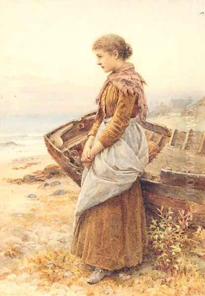 Waiting by the Shore Oil Painting by Henry James Johnstone