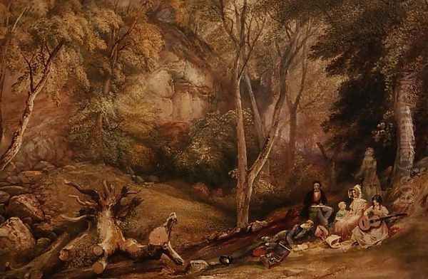 A Sketching Party in Leigh Woods Oil Painting by Samuel Jackson