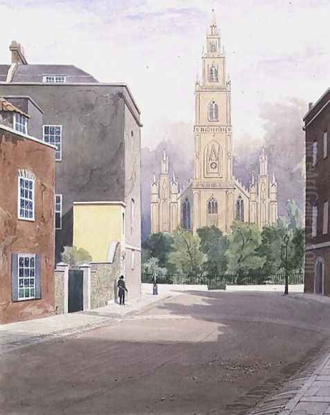 St Pauls Church Portland Square Oil Painting by Samuel Jackson