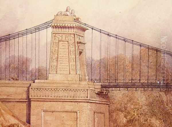 Detail of the Approved Design for the Clifton Suspension Bridge Oil Painting by Samuel Jackson