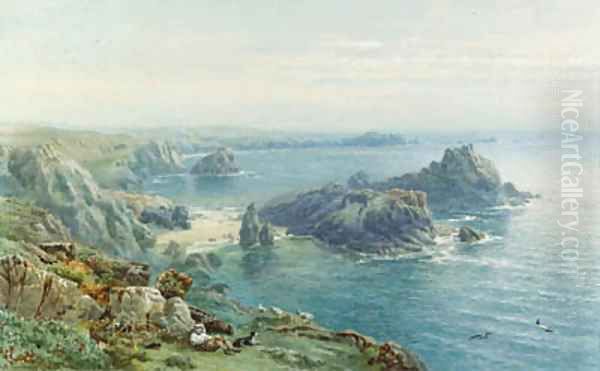 Kynance Cove, Cornwall Oil Painting by Samuel Jackson