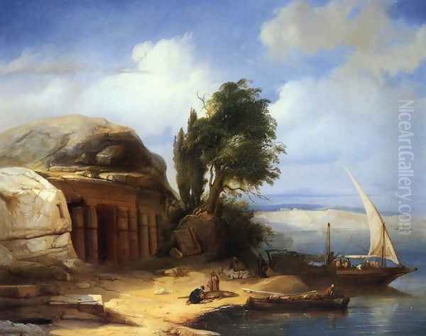 On the Banks of the Nile Oil Painting by Jacobus Jacobs