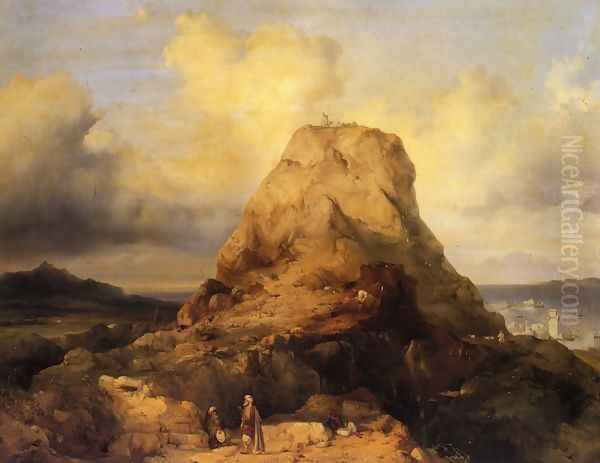 Landscape in Rhodes Oil Painting by Jacobus Jacobs