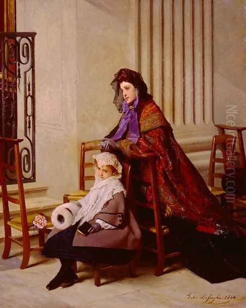 Sunday Morning Oil Painting by Gustave Leonhard de Jonghe