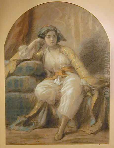 Oriental Woman Oil Painting by Charles Francois Jalabert