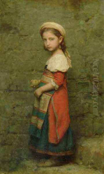 Italian Girl Oil Painting by Charles Francois Jalabert