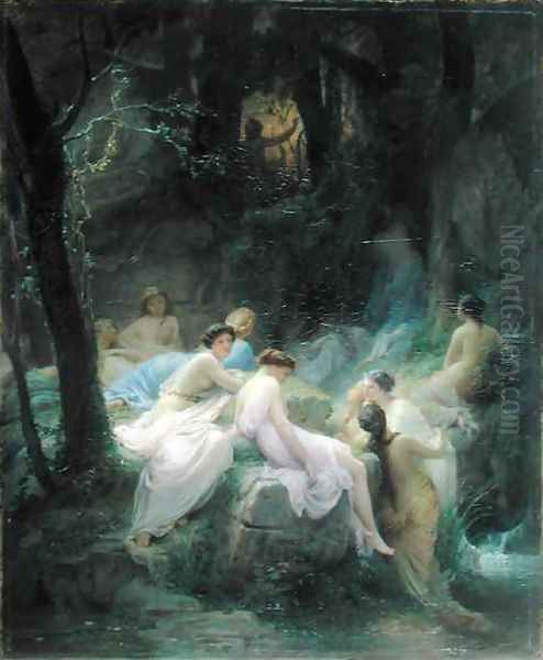 Nymphs Listening to the Songs of Orpheus 2 Oil Painting by Charles Francois Jalabert