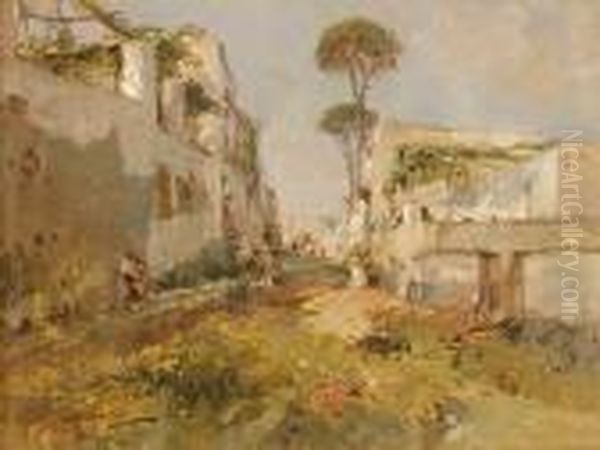 Paesaggio Di Capri Oil Painting by Giuseppe Casciaro