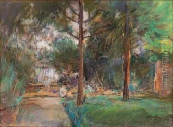 Ai Giardini Oil Painting by Giuseppe Casciaro