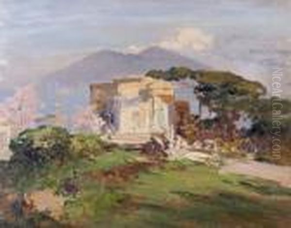 La Casa Bianca Oil Painting by Giuseppe Casciaro