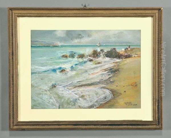 Spiaggia Oil Painting by Giuseppe Casciaro