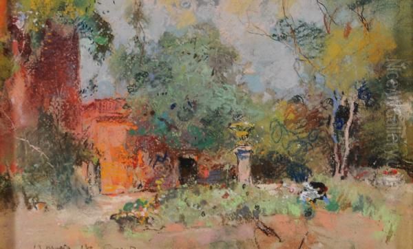 La Casa Rossa Oil Painting by Giuseppe Casciaro