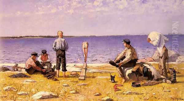 Boys On The Beach Oil Painting by Eugene Jansson