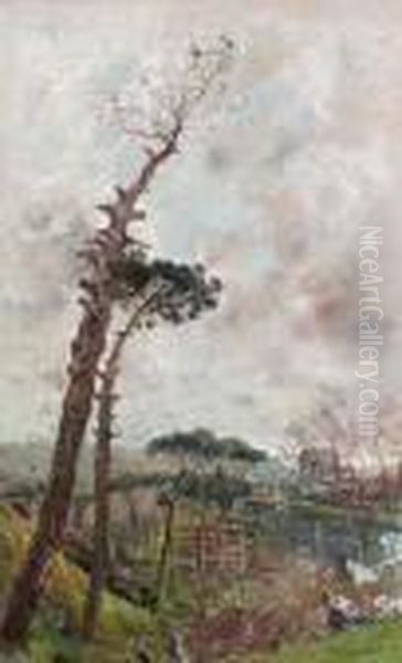 View From A Hilltop Oil Painting by Giuseppe Casciaro