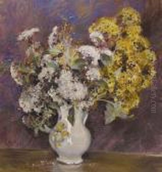 Vaso Di Fiori Oil Painting by Giuseppe Casciaro