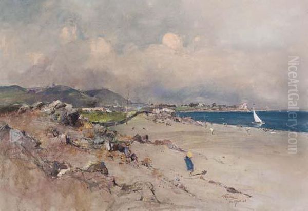 Sulla Spiaggia D'ischia Oil Painting by Giuseppe Casciaro