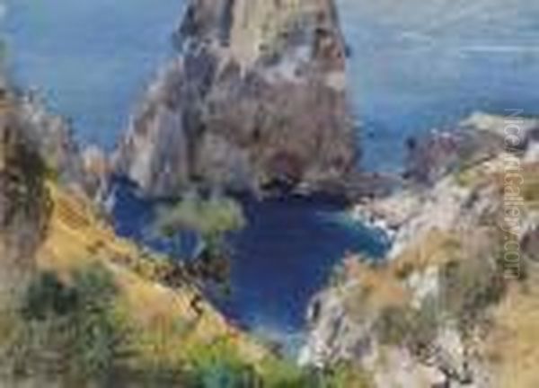 A Capri Oil Painting by Giuseppe Casciaro