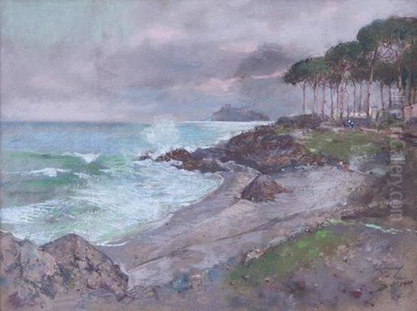 Pineta Sul Mare Oil Painting by Giuseppe Casciaro