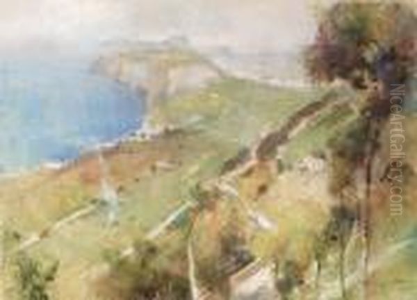 Paesaggio A Capri Oil Painting by Giuseppe Casciaro