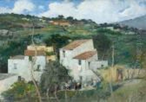 Campagne Napolitaine Oil Painting by Giuseppe Casciaro