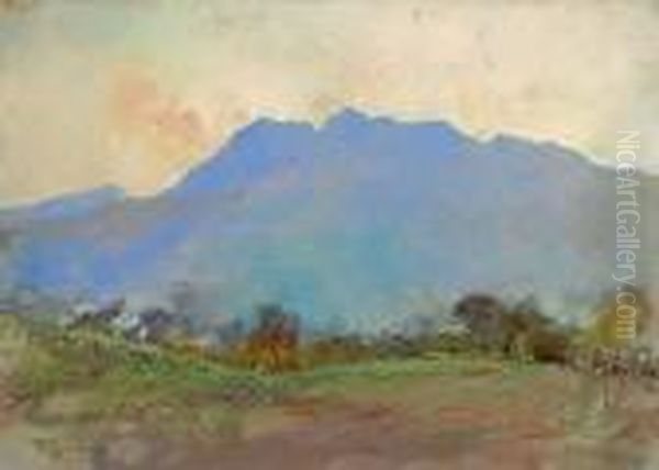 Blue Mountains Oil Painting by Giuseppe Casciaro