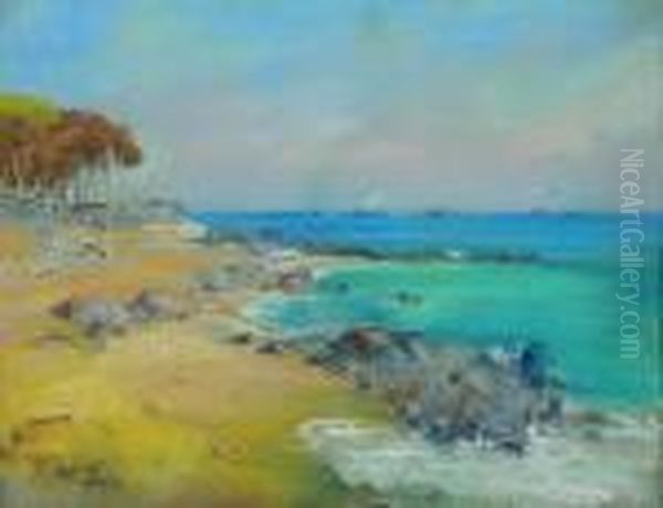 Ischia, Spiaggia Di Punta Mulino Oil Painting by Giuseppe Casciaro